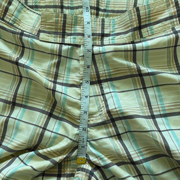 Athleta Women's Hook and Loop Closure Brown Beige Plaid Pants Size 8 EUC Golf - Picture 10 of 11